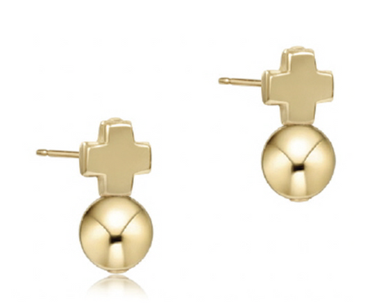 Enewton - Signature Cross Gold Stud - Classic Gold - Findlay Rowe Designs
