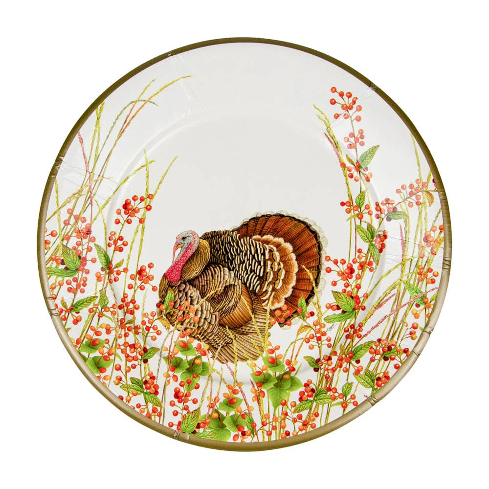 Caspari - Dinner Plate - Turkey And Berries - Findlay Rowe Designs