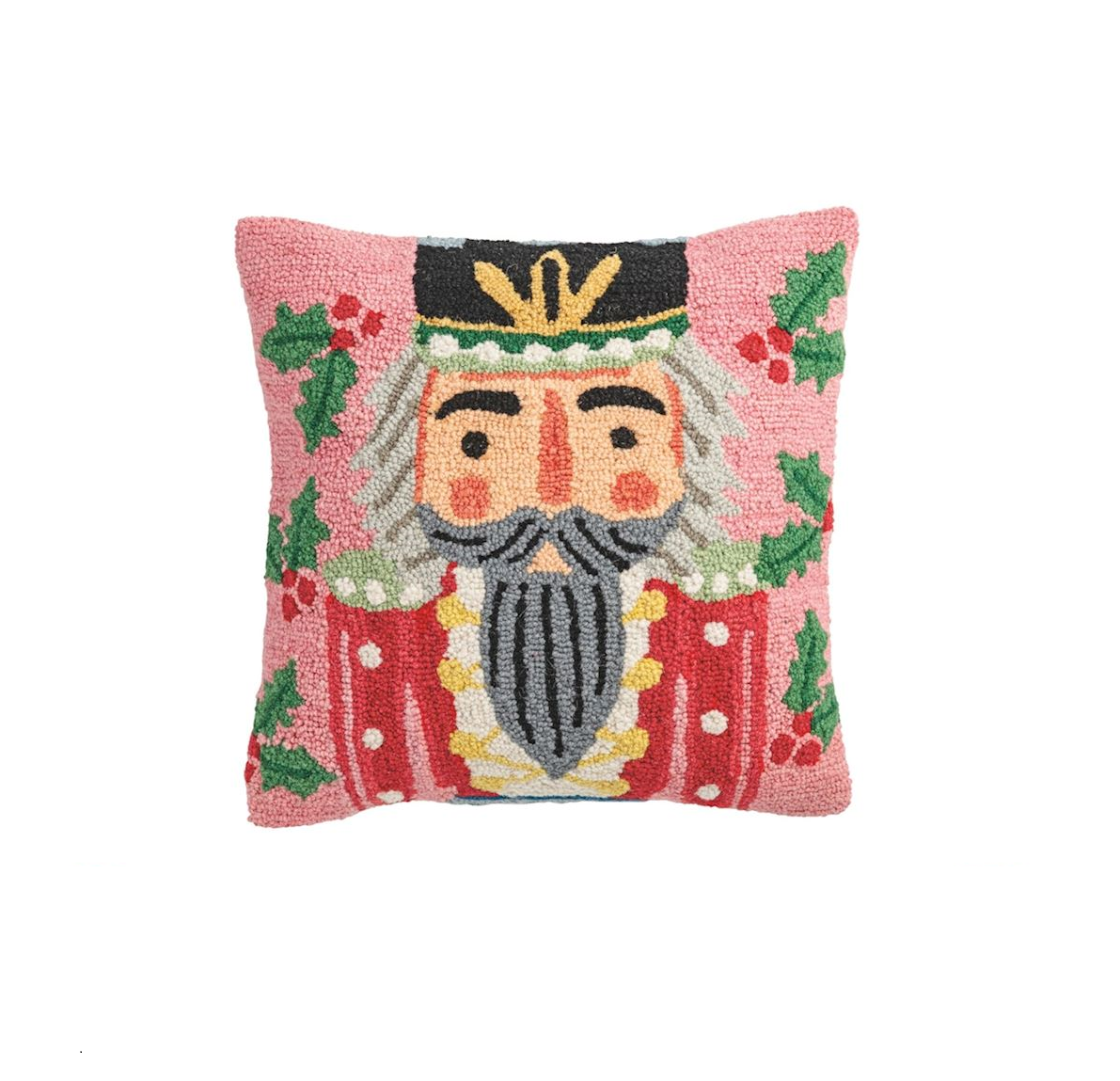 Mud Pie - Christmas Pillows - Nutcracker Hooked Wool