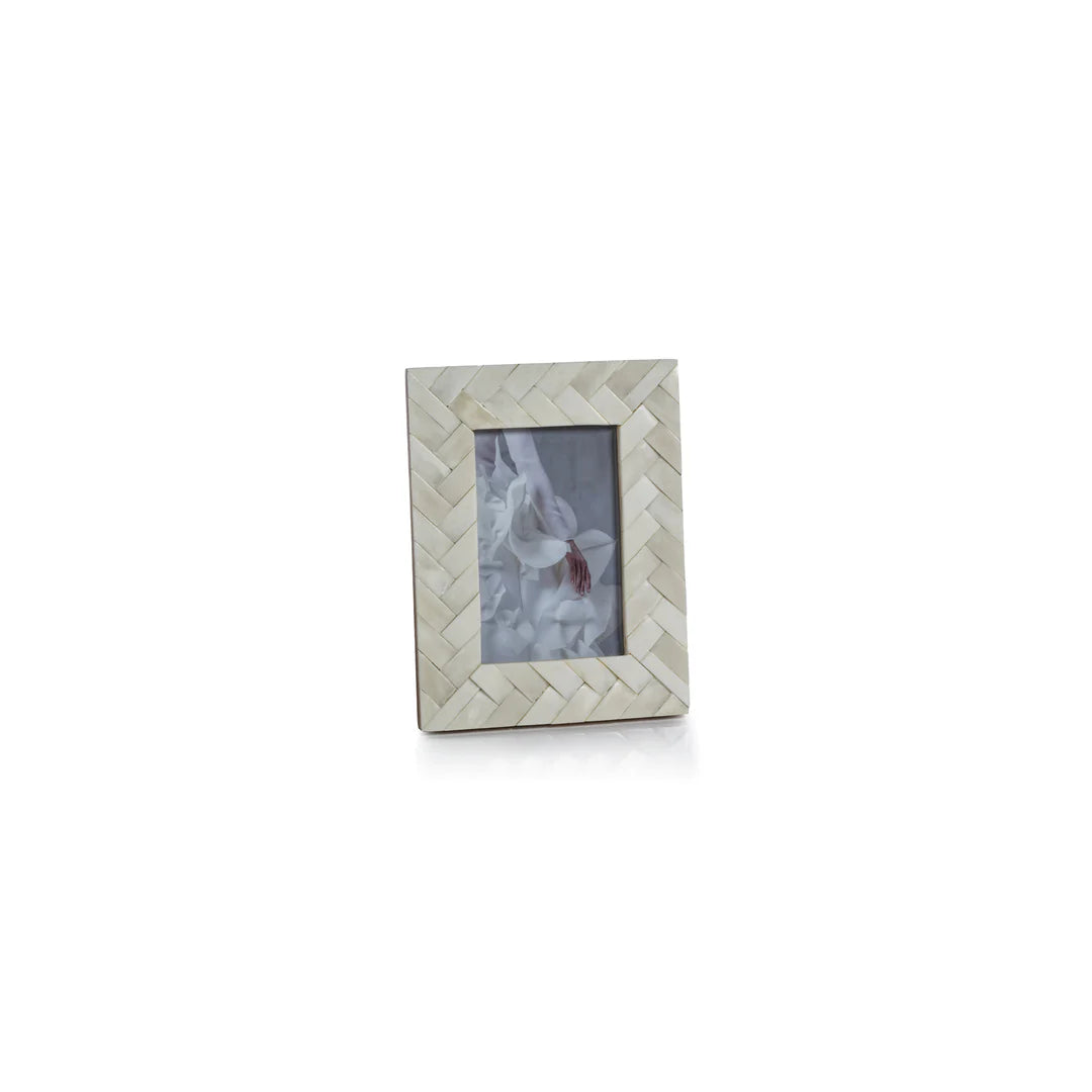 Zodax - Frame- 4x6 - Bone Braided Photo - White - Findlay Rowe Designs