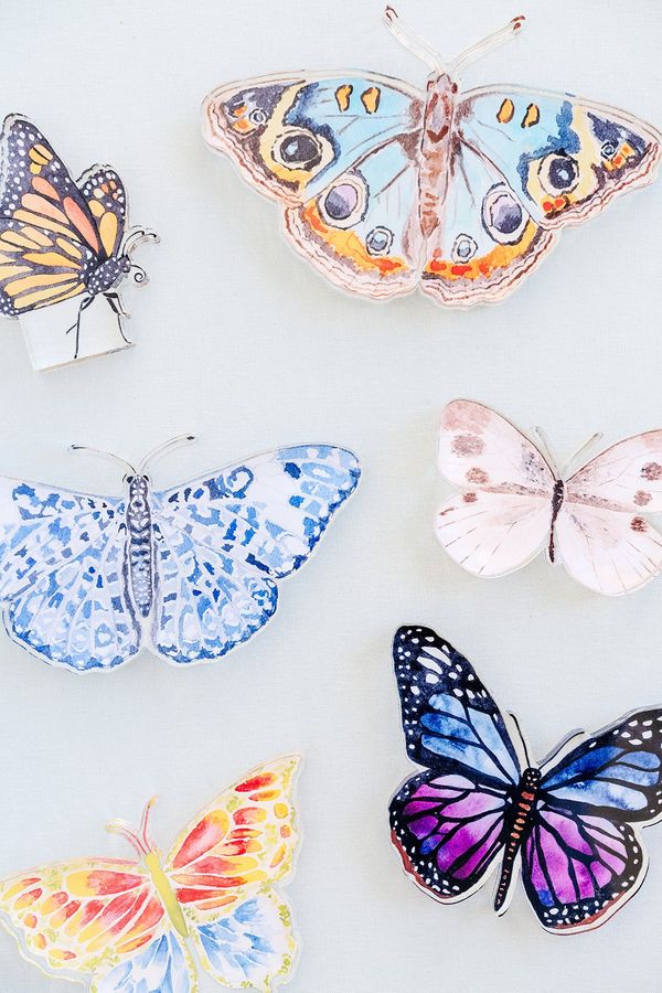 Catherine Cartie - Acrylic Art Block - Butterfly - Blue Chinoiserie - Large - Findlay Rowe Designs