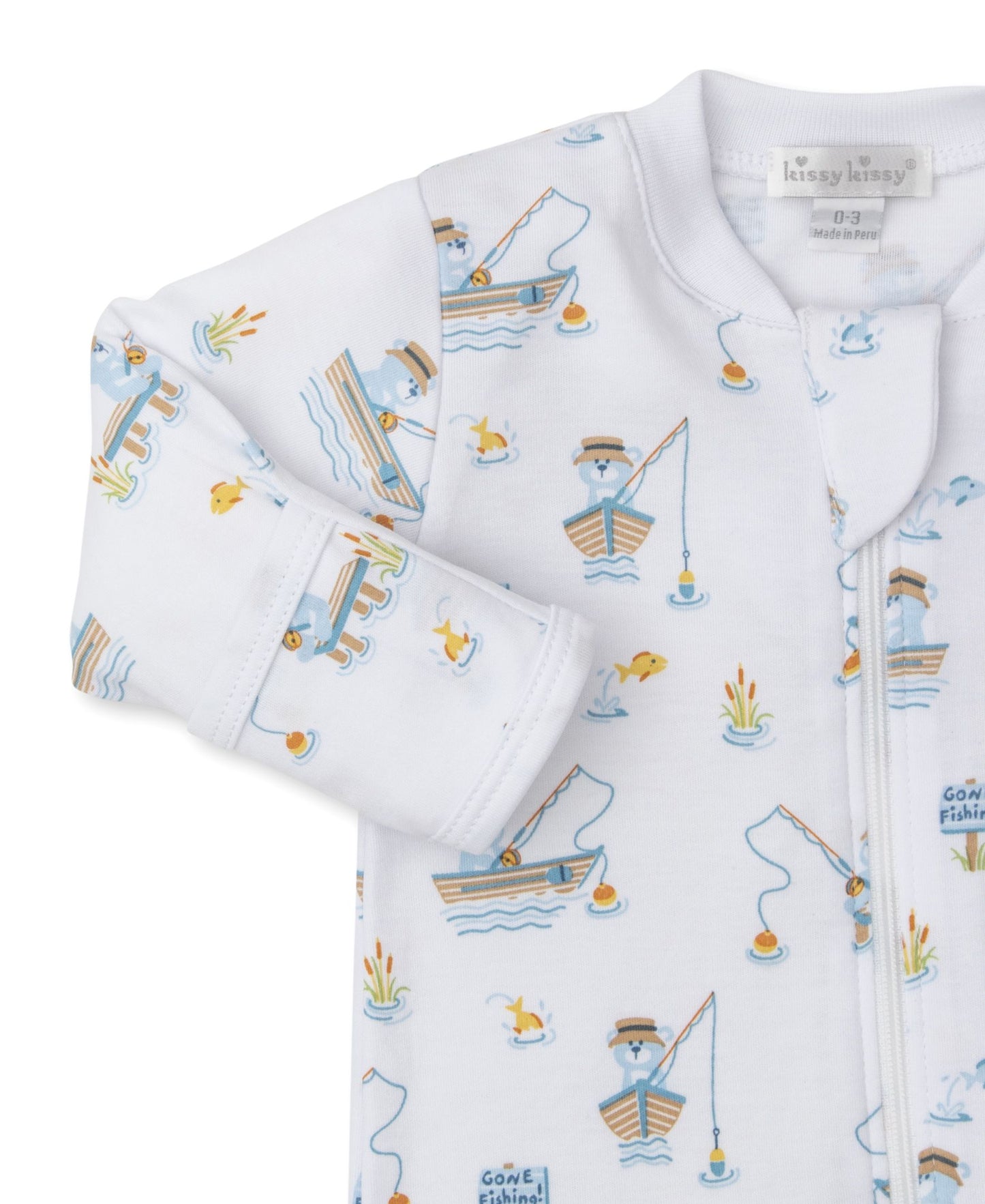 Kissy Kissy- Rather Be Fishing Zip Footie - Findlay Rowe Designs