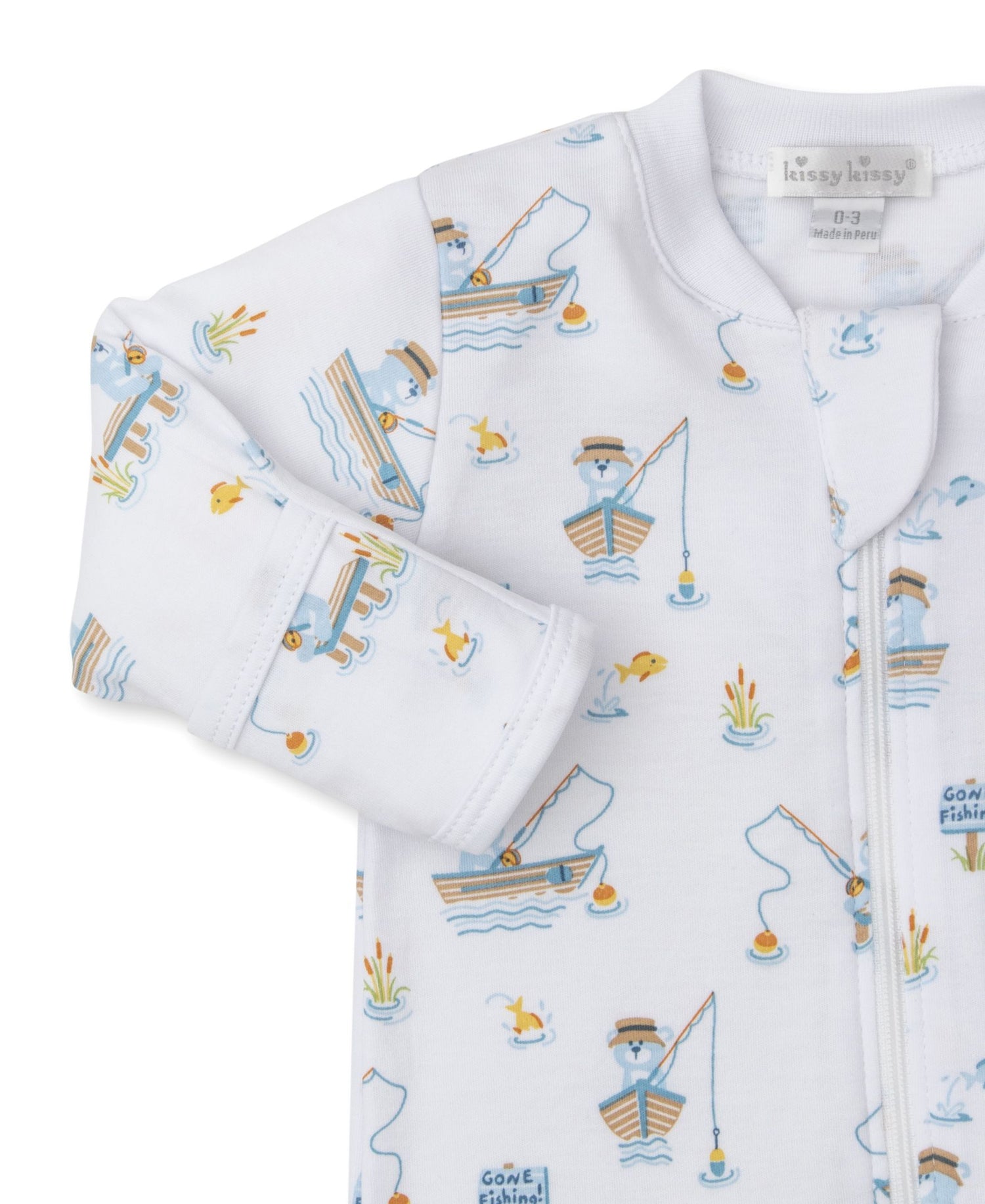Kissy Kissy- Rather Be Fishing Zip Footie - Findlay Rowe Designs