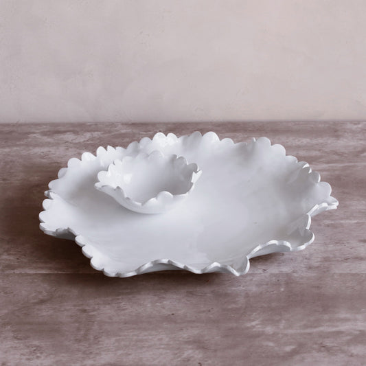 Beatriz Ball - VIDA Colette Round Platter with Mini Dip Bowl - White - Findlay Rowe Designs