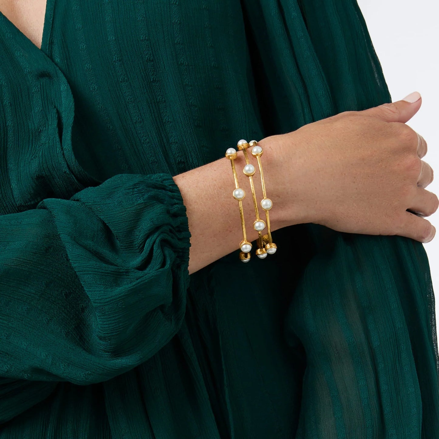 Julie Vos - Milano Luxe Bangle - Iridescent Bahamian Blue - Medium - Findlay Rowe Designs