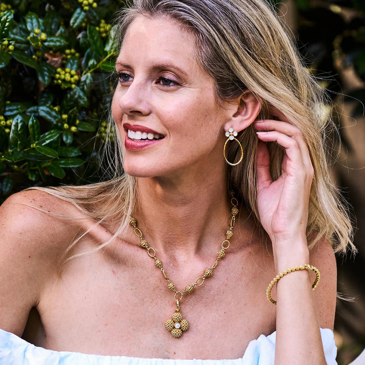 Capucine de Wulf - Earrings - Berry Clover Teardrop - Mother of Pearl - Findlay Rowe Designs
