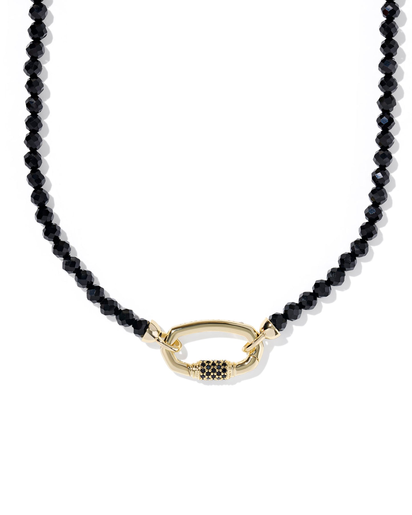 Emery Beaded Strand Necklace Gold Black Agate - Findlay Rowe Designs