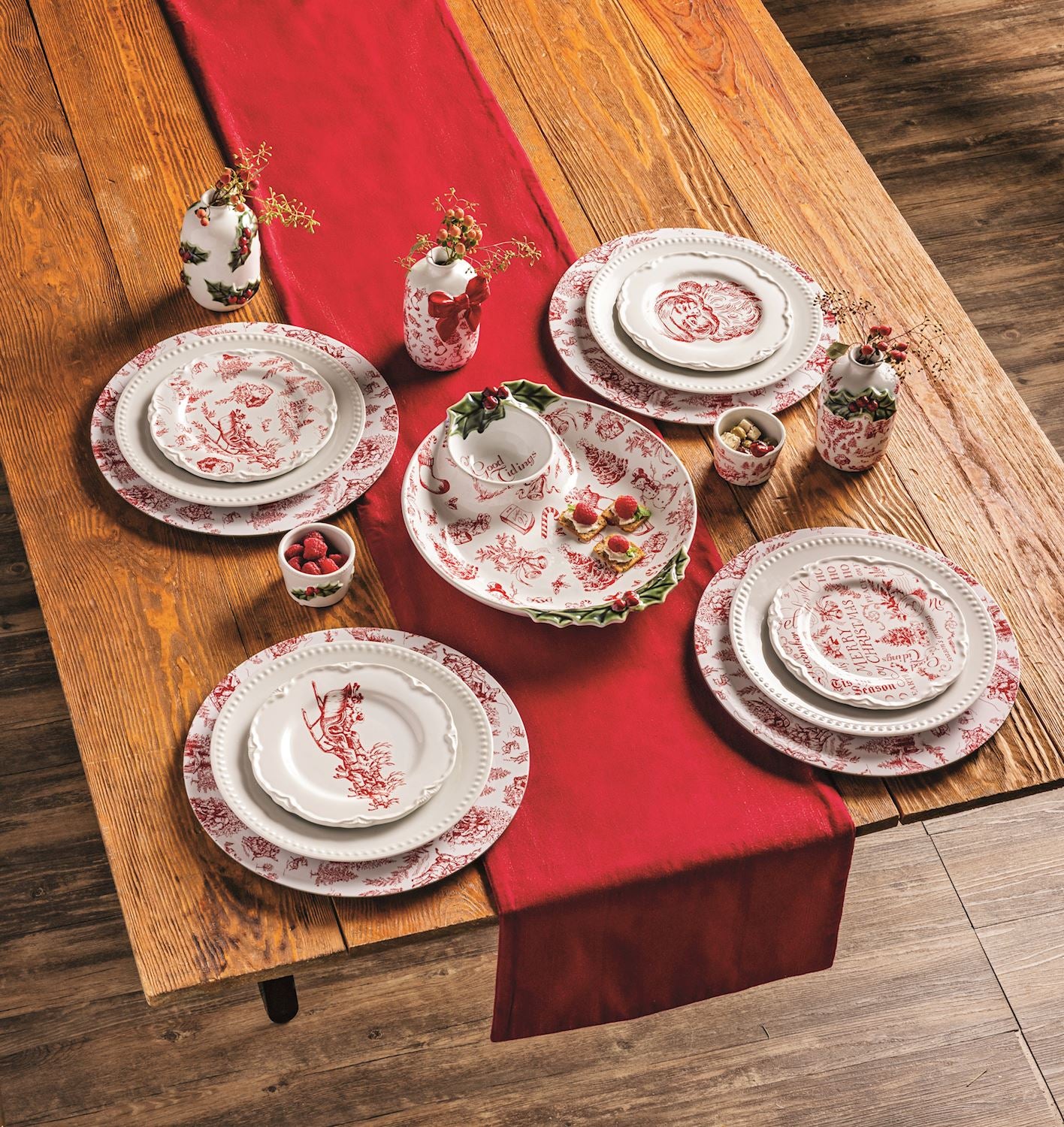Mud Pie - Chip and Dip - Good Tidings Holly Toile - Findlay Rowe Designs