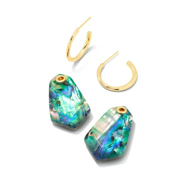 Clearance - Kendra Scott - Earring - Ashlyn Statement Huggie - Abalone Shell - Findlay Rowe Designs