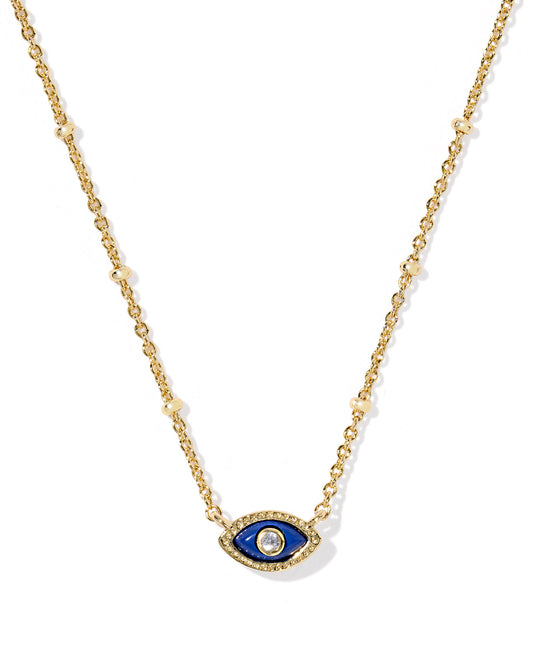 Kendra Scott - Mini Eye Short Pendant Necklace - Gold Dark Blue Magnesite
