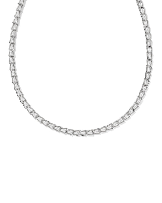 Kendra Scott - Necklace - Bella Tennis Necklace Silver White Cz