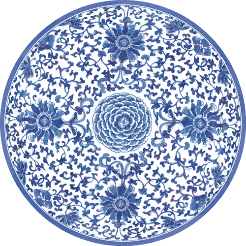 Caspari - Hardback Placemat - Indigo Garden - Blue White - Findlay Rowe Designs