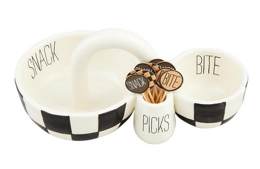 Mud Pie - Toothpick Set - Checkered Double Dip - Findlay Rowe Designs