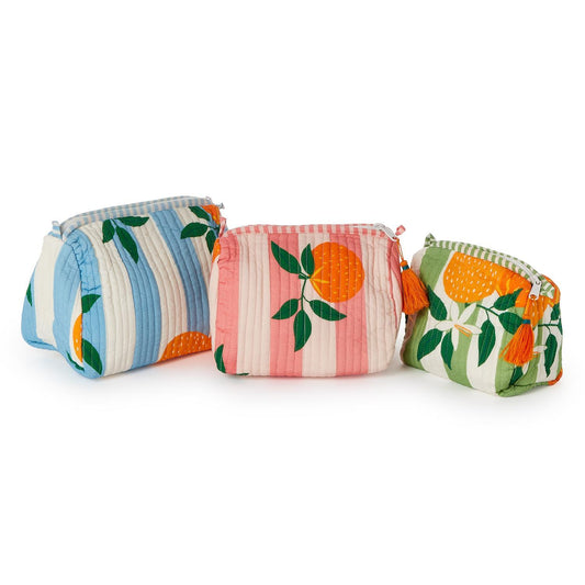 Accessory Bags - Waterproof Lined - Orange Grove Striped - Findlay Rowe Designs