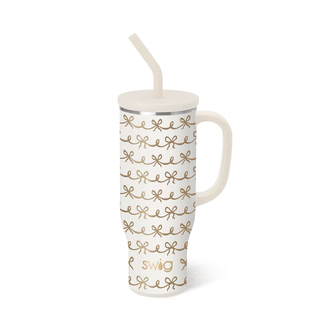 Swig - Mega Mug 30oz - Pretty in Pearl Bow