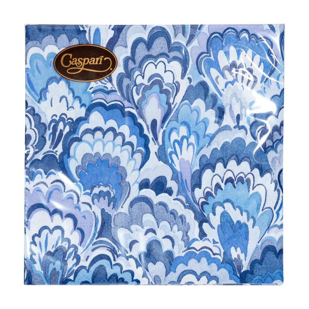 Caspari - Cocktail Napkins -Marbled Ceramica Indigo - Findlay Rowe Designs
