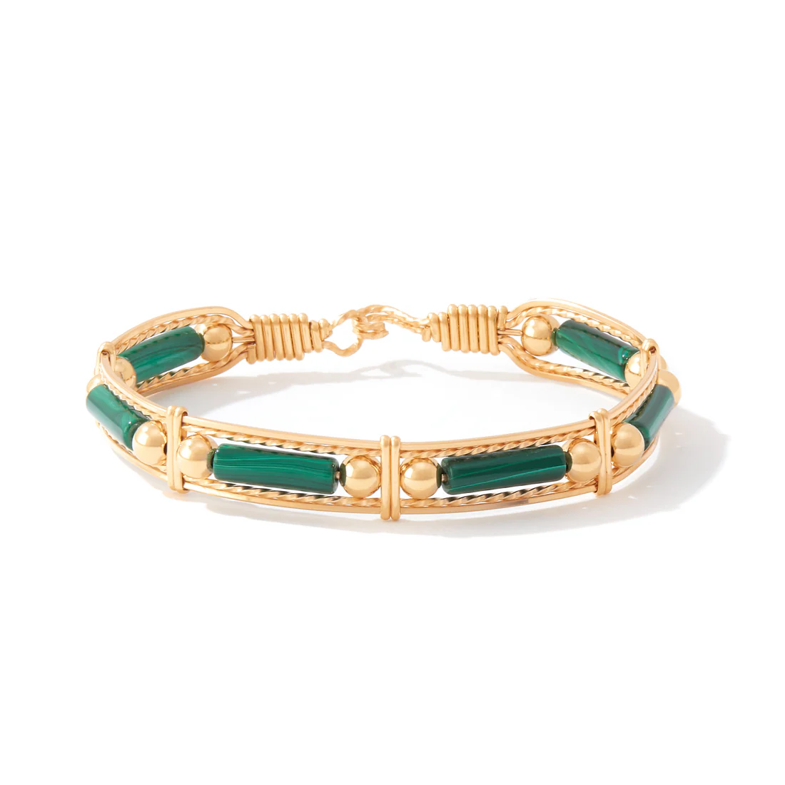 Ronaldo - Bracelet - Color Your World with Beads - Gold Malachite