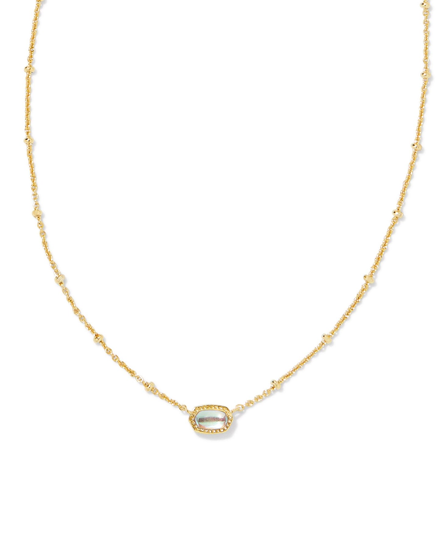 Kendra Scott - Mini Elisa Gold Satellite Short Pendant Necklace - Dichroic Glass - Findlay Rowe Designs