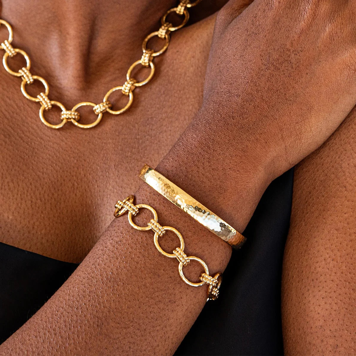 Capucine de Wulf - Bracelet - Cleopatra Oval Hinged Bangle - Gold - Sm Med - Findlay Rowe Designs