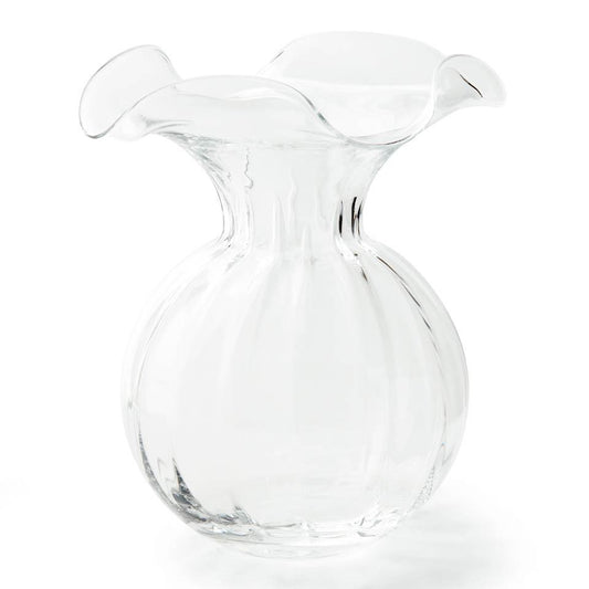 Vietri - Hibiscus Glass- Clear Fluted Vase - Large