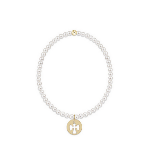 Enewton - Classic Pearl 3mm Bracelet - Guardian Angel Gold Disc - Findlay Rowe Designs