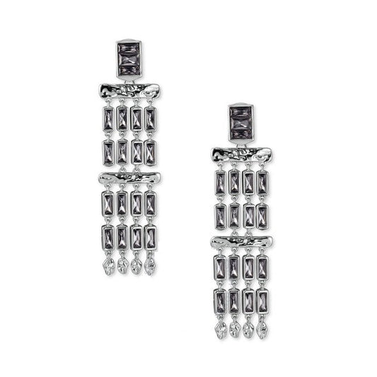 Clearance - Kendra Scott  - Earring - Jack Rhodium Plated Brass and Grey Crystal - Findlay Rowe Designs