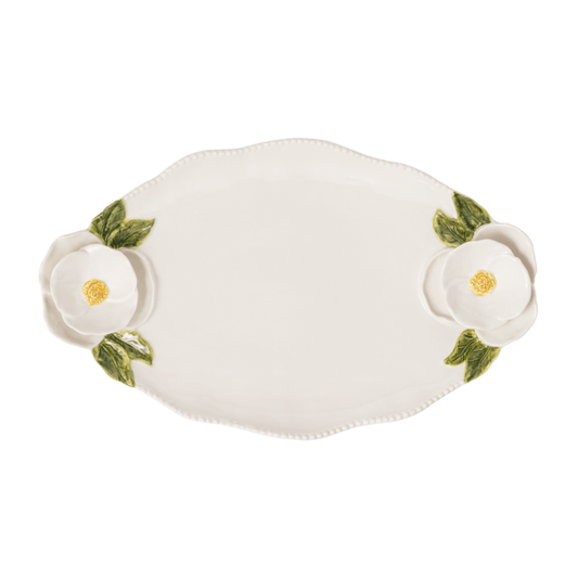 Mud Pie - Platter - White Flower - Findlay Rowe Designs