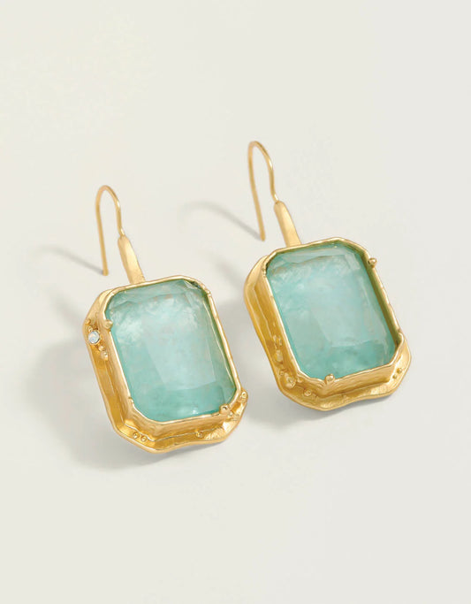 Spartina - Earrings - Marion Rectangle- Sea Foam - Findlay Rowe Designs