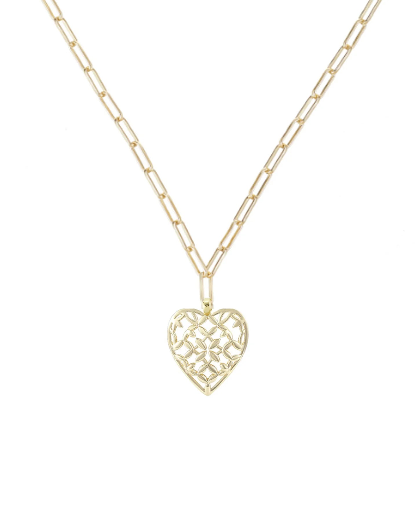 Natalie Wood - Adorned Heart Pendant Necklace in Gold - Findlay Rowe Designs