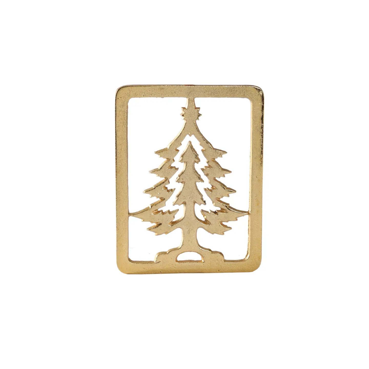 Trivet - Metal 8in Christmas Tree - Gold