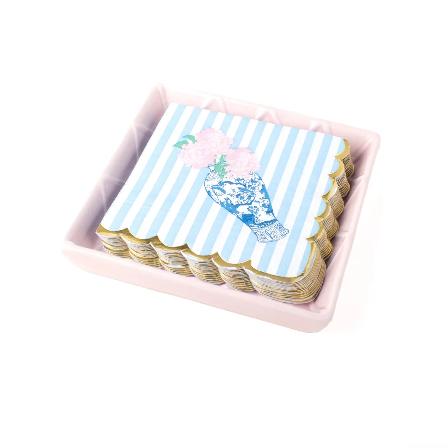 Cocktail Napkin Tray - Pink Textured - Findlay Rowe Designs