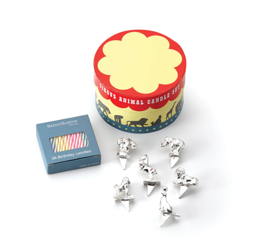 Reed and Barton - Let's Celebrate 6-piece Circus Animals Candle Set - Findlay Rowe Designs