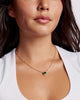 Kendra Scott - Necklace - Bella Short Pendant Necklace Gold Dark Green Crystal