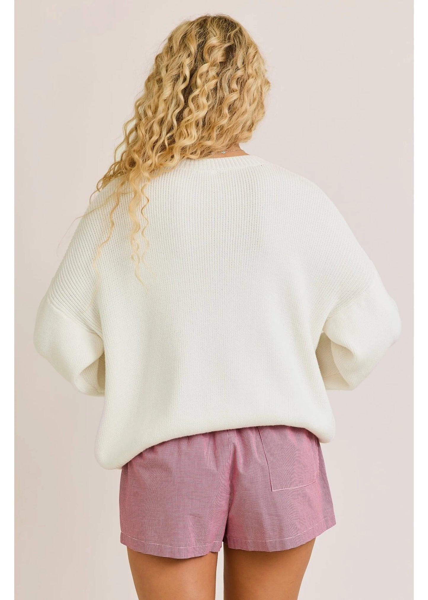 Top - Boxy Sweater - USA Flag - Ivory - Findlay Rowe Designs