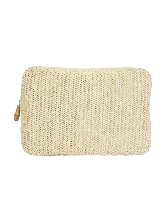 TRVL Design - Big Glam - Straw Cosmetic Bag - Sand - Findlay Rowe Designs