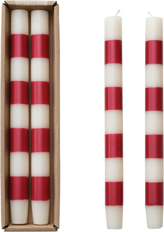 Taper - Red Cream Stripe  - Set 2 - Findlay Rowe Designs