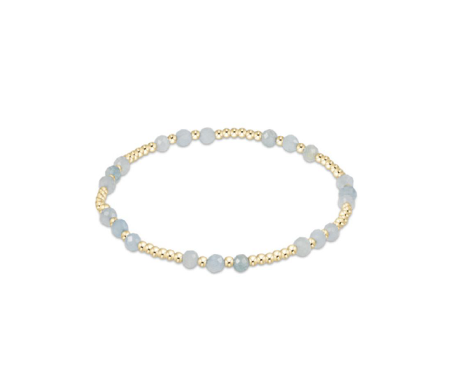 Enewton - Gemstone Gold Joy Pattern 3MM Bead Bracelet - Aquamarine - Findlay Rowe Designs