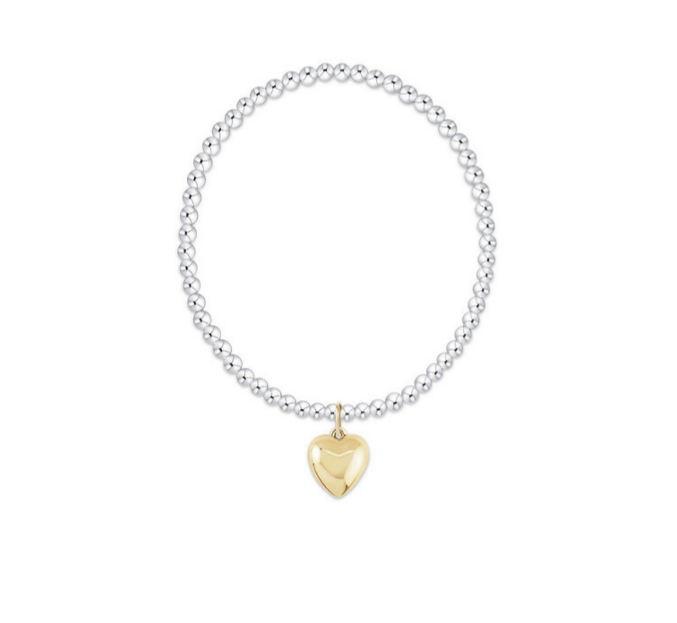 Enewton - Classic Mixed Metal 3mm Bracelet - Love Plush Gold Charm - Findlay Rowe Designs