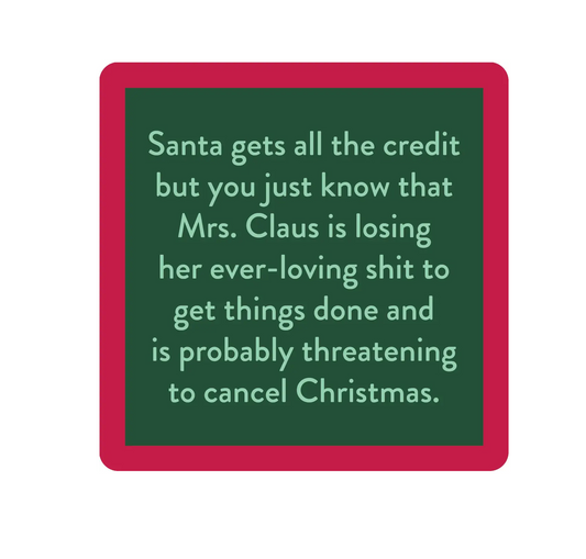 Drinks on Me Coaster - Mrs. Claus - Findlay Rowe Designs