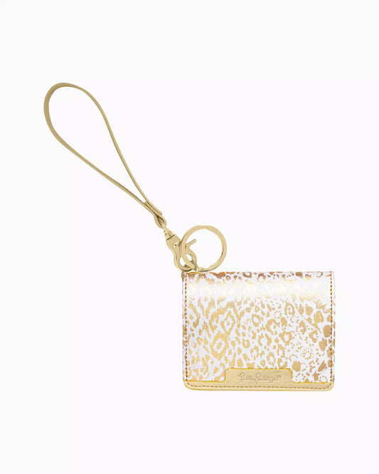 Lilly Pulitzer - Snap ID Case - Gold Metallic Pattern Play