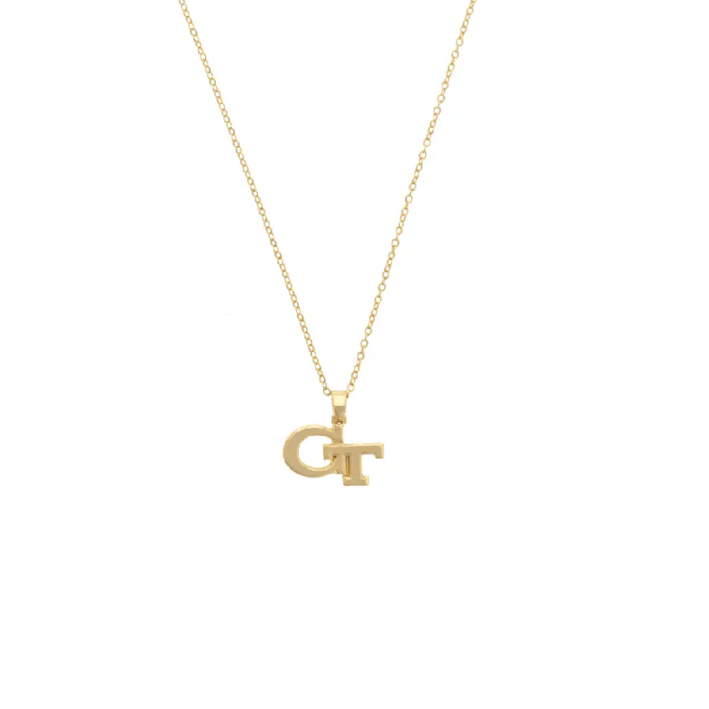 Canvas - Necklace - Georgia Tech Logo 24k Gold Plated Pendant - Findlay Rowe Designs