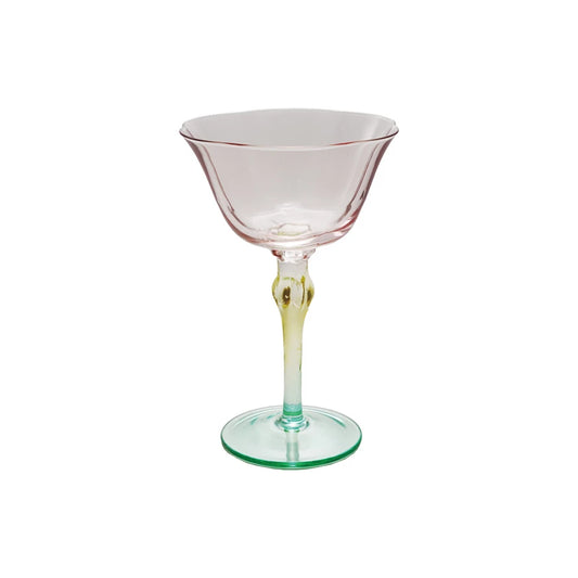 Stemmed Wine Glass - 6 oz - Pink Yellow & Green - Findlay Rowe Designs