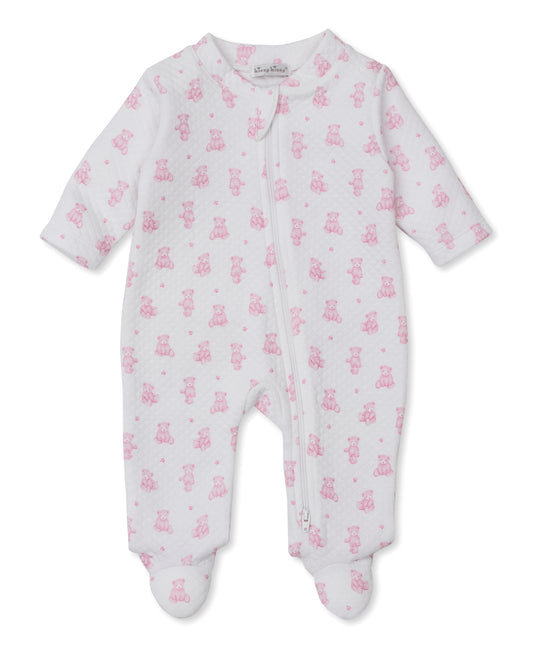 Kissy Kissy - Jacquard Zip Footie - Teddy Bear - Pink - Findlay Rowe Designs