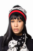 Beanie - Fox PomPom - Luxury Monogram Pattern