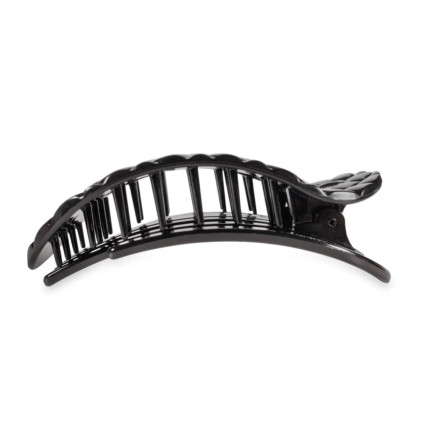 Teleties - Flat Round Hair Clip - Jet Black Quilted - Large - Findlay Rowe Designs