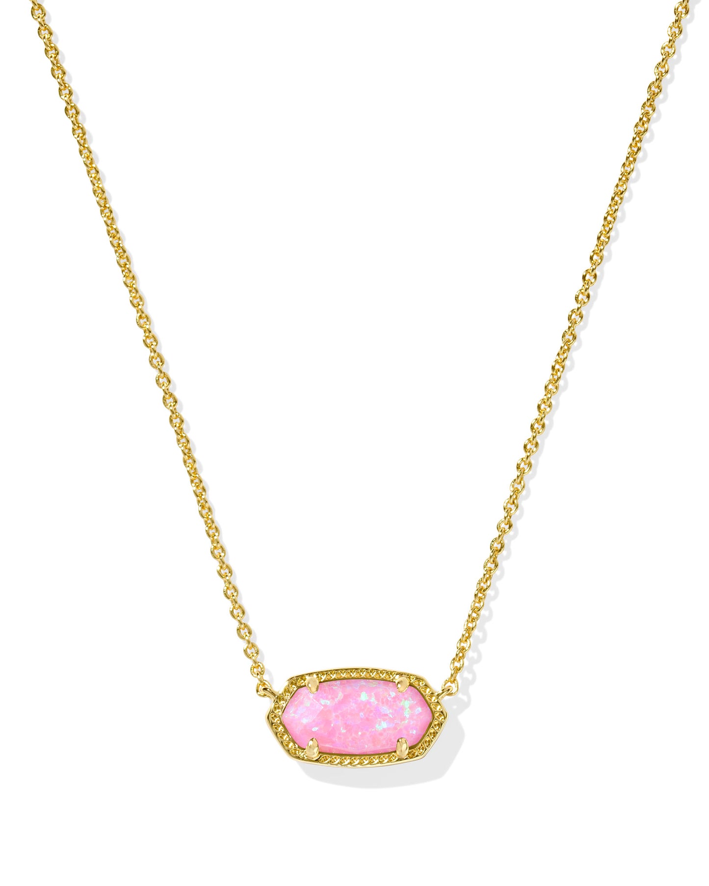 Kendra Scott - Necklace - Elisa Gold Short Pendant Necklace - Carnation Kyocera Opal - Findlay Rowe Designs