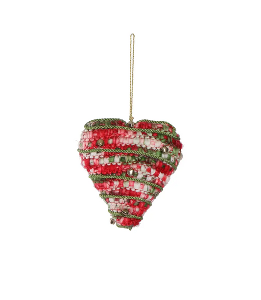 Ornament - Ribbon Heart with Jingle Bells