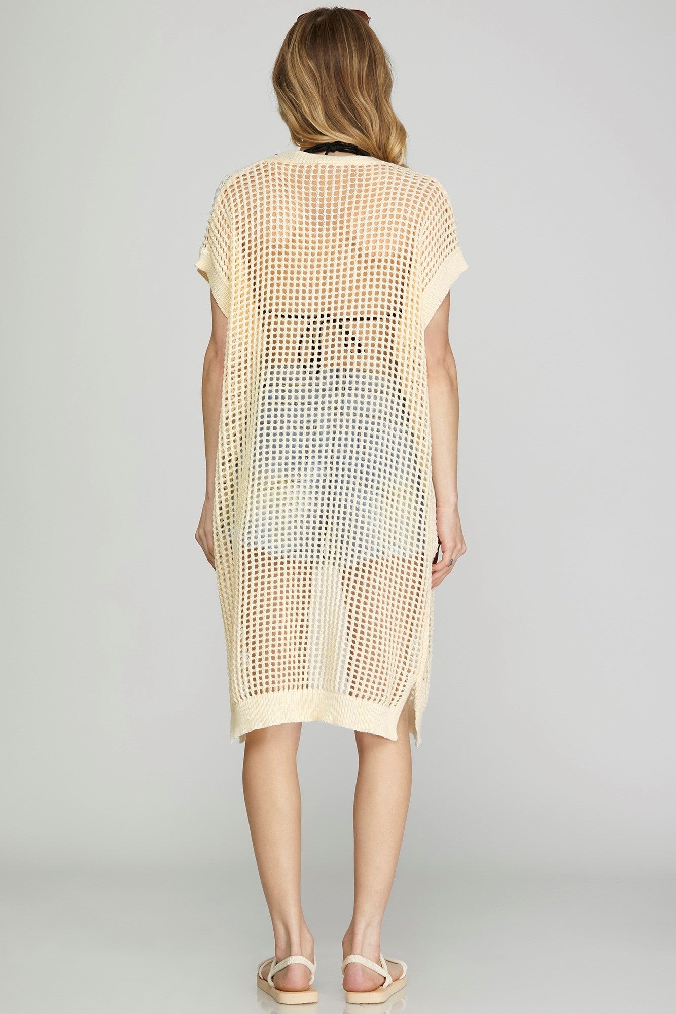 Sweater - Duster Fishnet - Cream - Findlay Rowe Designs