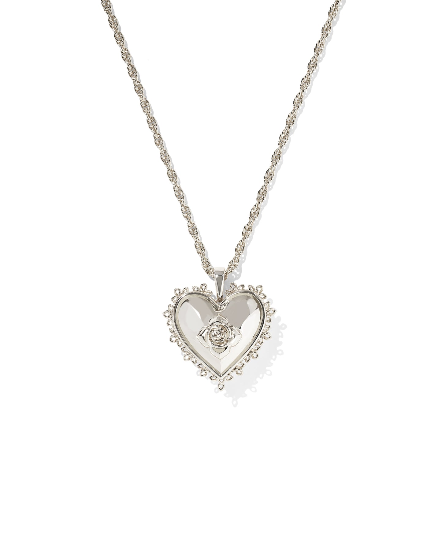 Kendra Scott - Necklace - Mallory Rose Locket Short Pendant - Silver - Findlay Rowe Designs