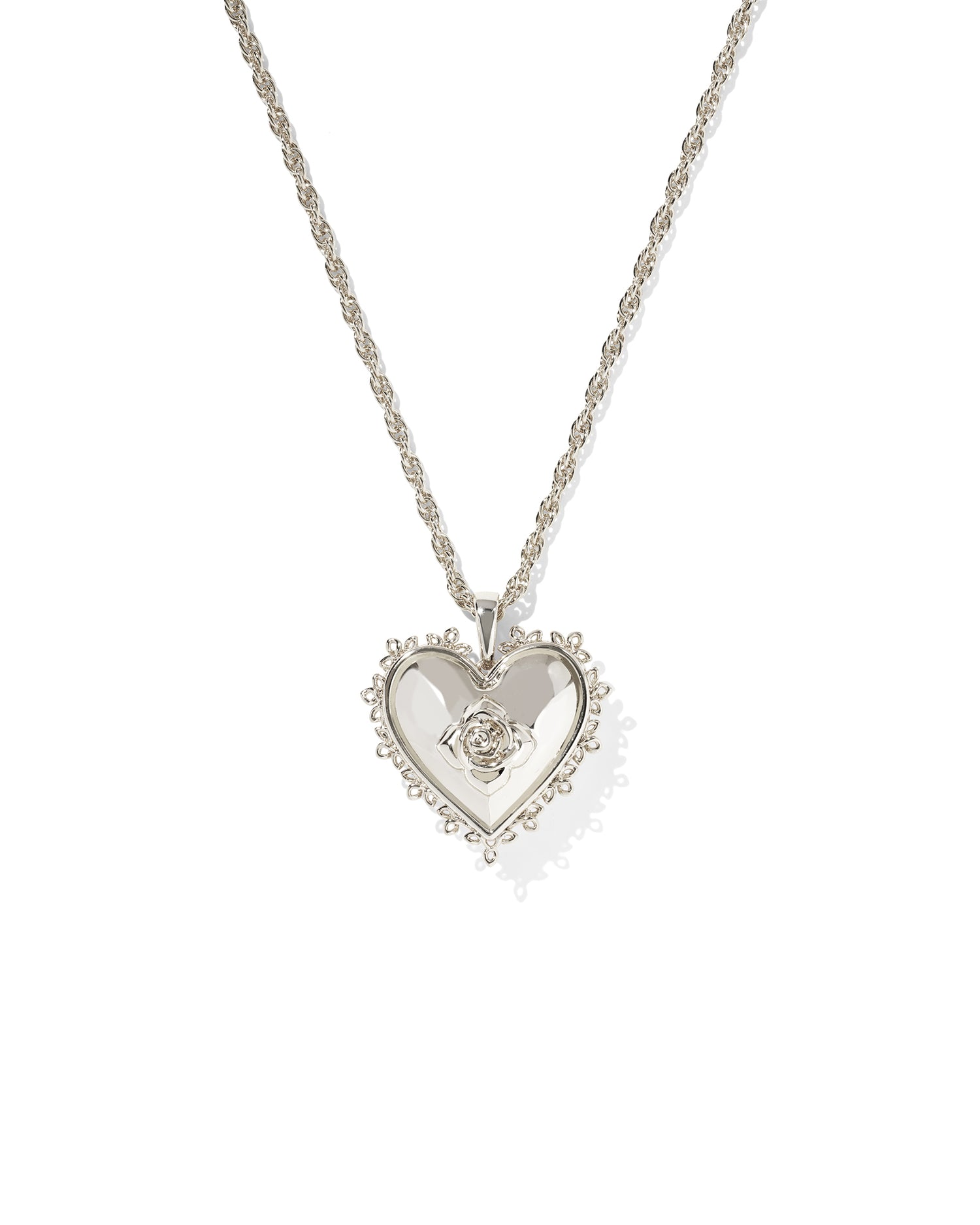 Kendra Scott - Necklace - Mallory Rose Locket Short Pendant - Silver - Findlay Rowe Designs